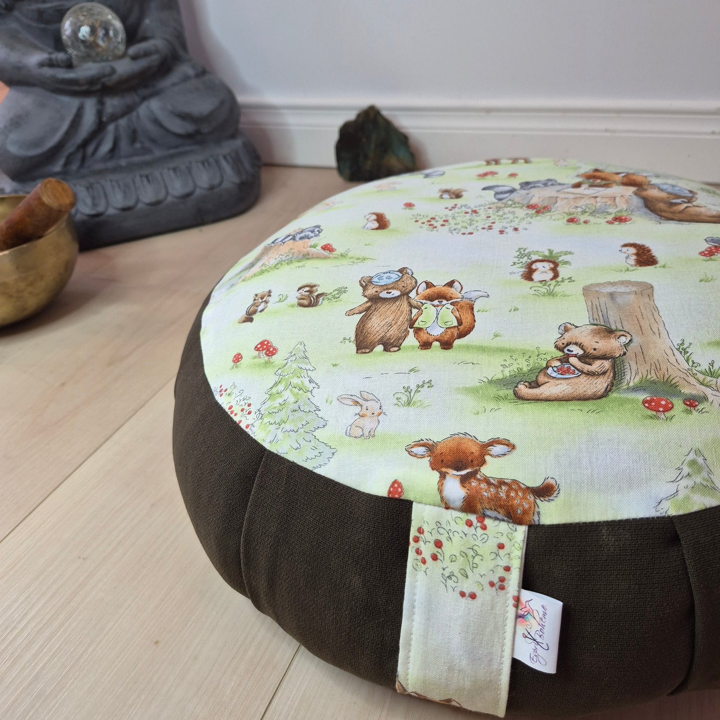 Coussin enfant /Zafu animaux de la forêt