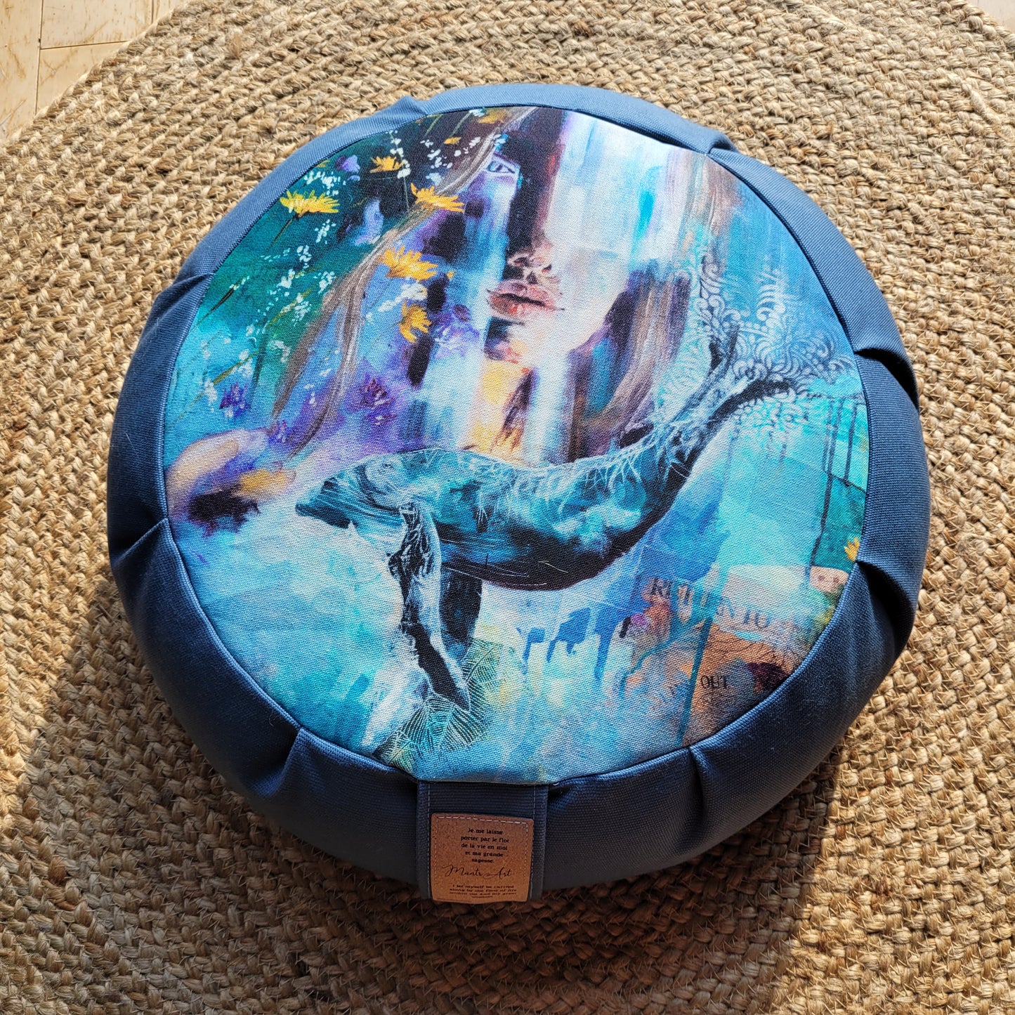 Coussin de méditation Baleine,  MantrArt