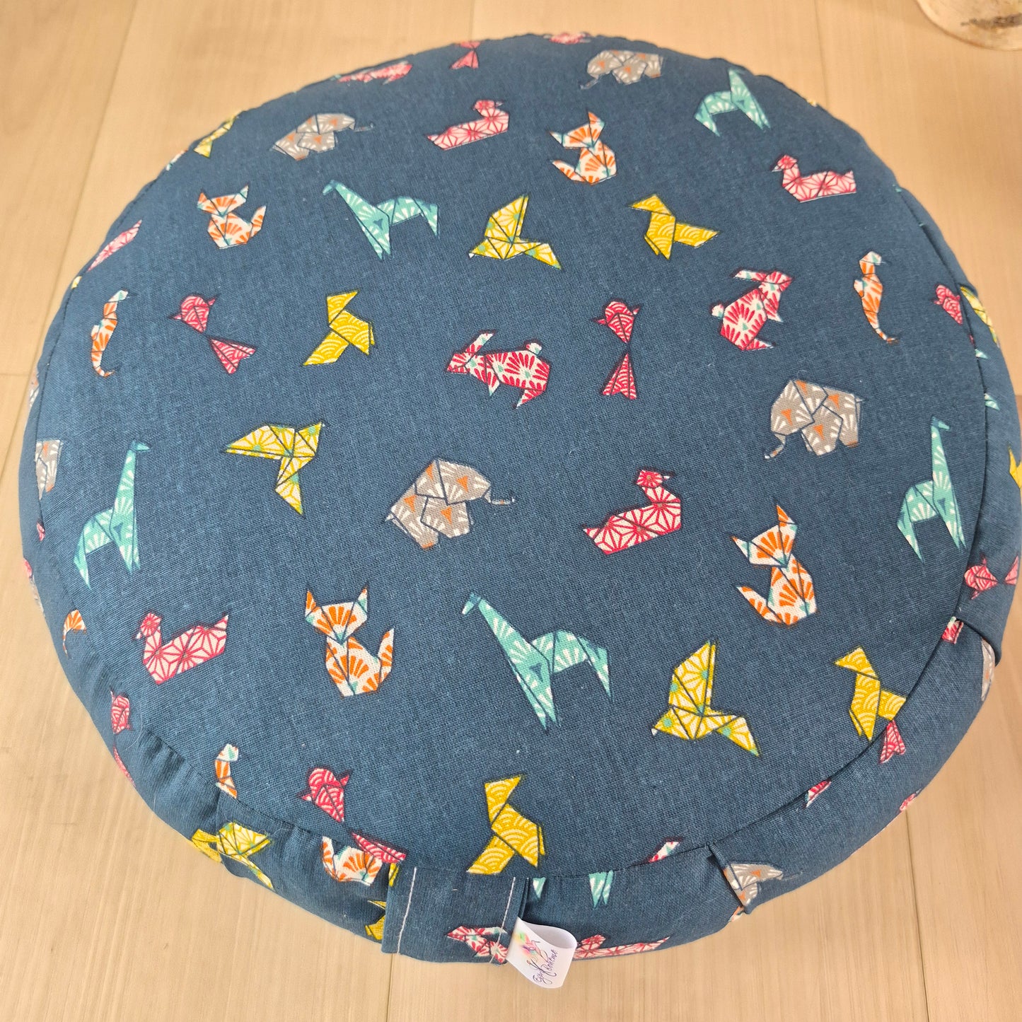 Coussin enfant /Zafu animaux en origami