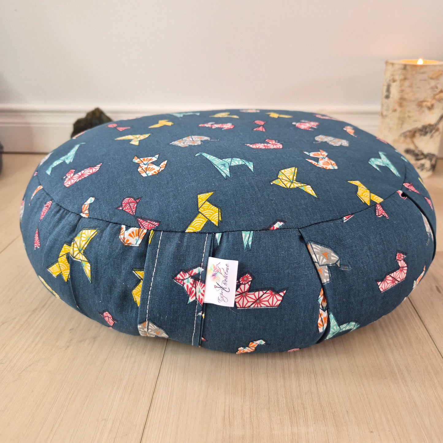 Coussin enfant /Zafu animaux en origami