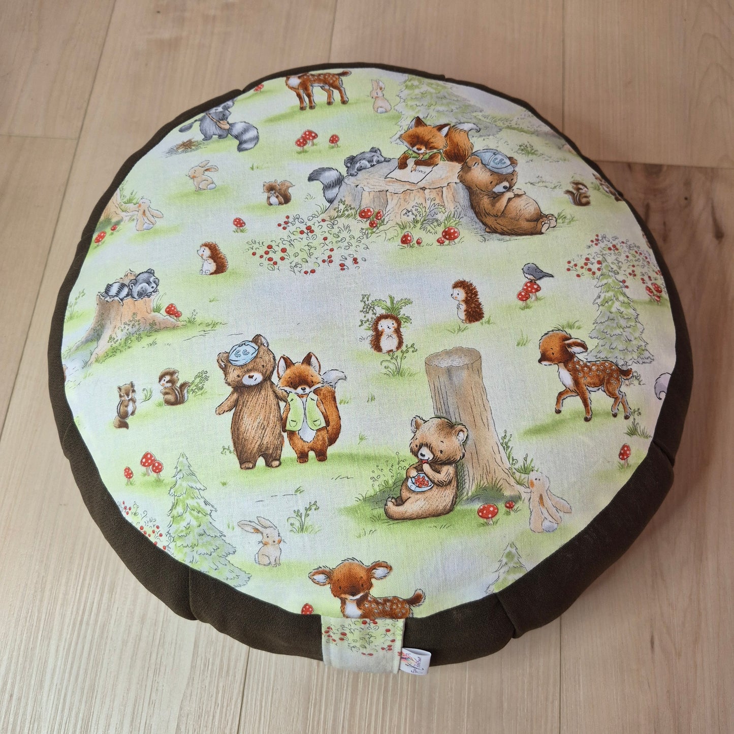 Coussin enfant /Zafu animaux de la forêt