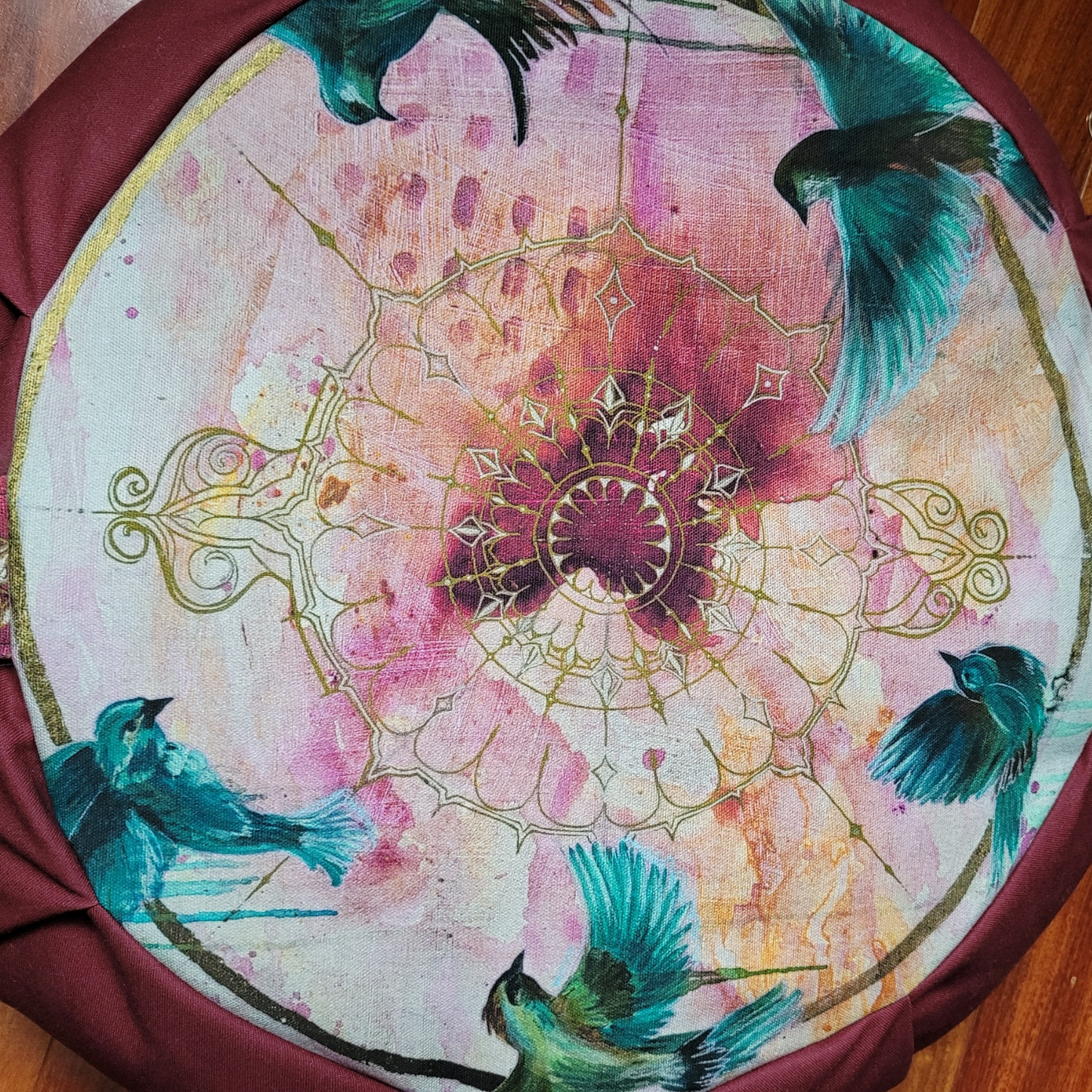 Coussin de méditation /Zafu Bird Portal, MantrArt