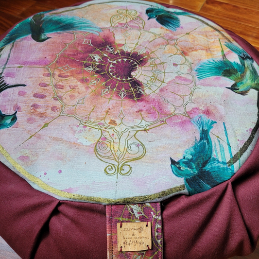Coussin de méditation /Zafu Bird Portal, MantrArt